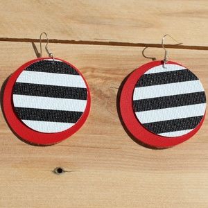 Circle Faux Leather Earrings